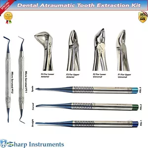 ATRAUMATIC Dental Extraction Instruments Kit Extracting Elevators PDL Periotome - Picture 1 of 10