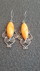 VINTAGE EARRINGS ussr natural amber - Picture 1 of 4