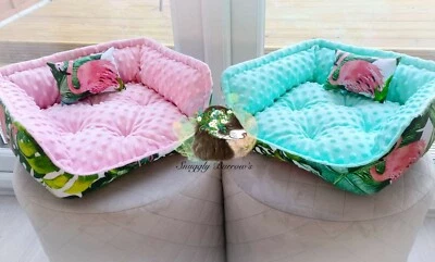 Handmade Pet Beds Soft Washable Fleece Puppy Cushion Warm Pet Rabbit Ferrets  - image 1 of 4