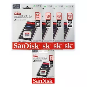 SanDisk Ultra A1 64GB 128GB 256GB microSD Flash Card TF UHS-1 Class10 SDSQUAB - Picture 1 of 12