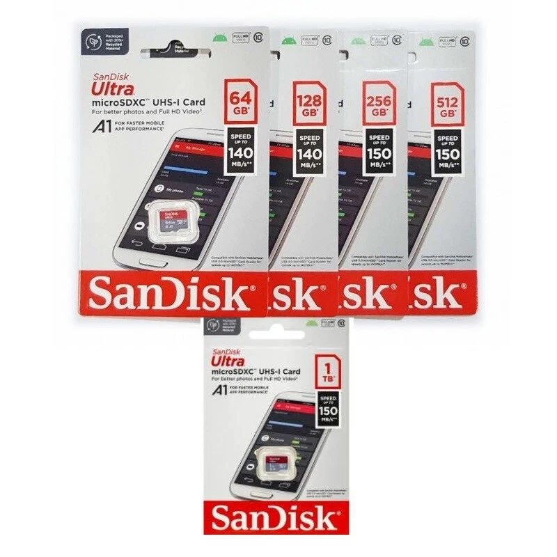 SanDisk ULTRA 16GB 32GB 64GB 128GB 256GB 512GB 1TB 1.5TB microSD Speicherkarten - Bild 1 von 1