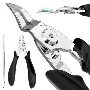 2pcs Podiatrist Toenail Clippers, Professional Ingrown Toe Nail Clippers-BLACK - Picture 1 of 7