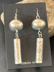 Navajo Sterling Silver Naja Earrings 2.75" 1519 - Picture 1 of 12