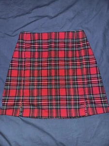 John Craft Skirt, Girl's Size 13, Red Blue Yellow, Plaid, Mini, Zipper - Picture 1 of 4