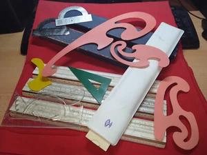 Soviet logarithmic ruler made in USSR (6 pcs) + bonus (patterns and protractors) - Picture 1 of 8