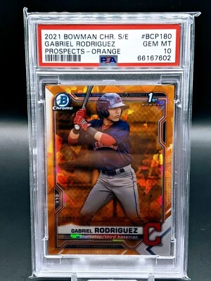 2021 Bowman Chrome Sapphire Orange Refractor Gabriel Rodriguez /75 PSA 10 - Image 1 of 2