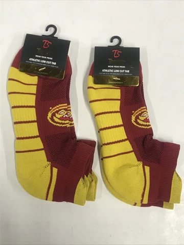 2 Pairs Iowa State Cyclones NCAA Athletic Low Cut Tab Ankle Socks - Large 10-13 Cover