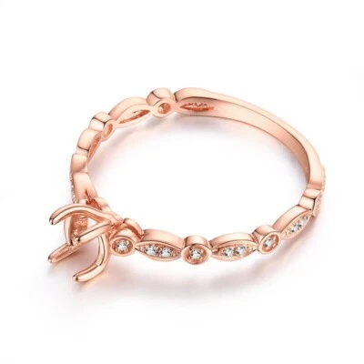 925 Sterling Silver Semi Mount Round 6mm Halo Fine Ring - Image 1 of 3