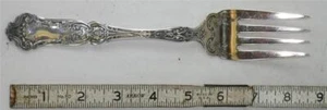 1835 R.WALLACE SERVING Fork Silverplate Victorain 1880's Aesthetic Movement - Picture 1 of 1