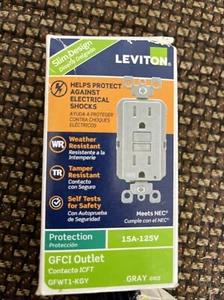 Leviton GFSW1-KW 15A 125V Kombi manipulationssichere GFCI Steckdose - Bild 1 von 2