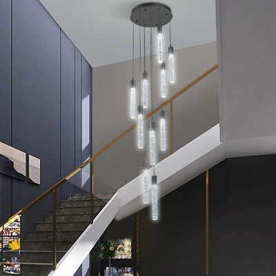 Lámpara de araña LED de cristal moderna lámpara de techo plateada accesorio colgante de techo Foto 1 de 4