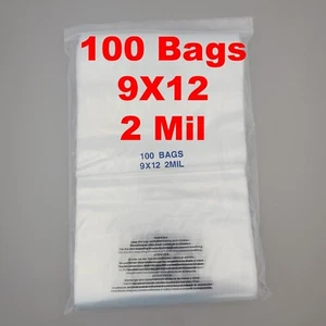 Bolsas de advertencia de asfixia resellables 9x12 2 mil plástico polivinílico transparente (paquete de 100) NUEVAS - Imagen 1 de 7