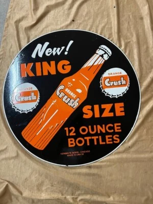 Letrero de porcelana esmalte naranja aplastado tamaño 30''X30"" pulgadas doble cara Foto 1 de 2