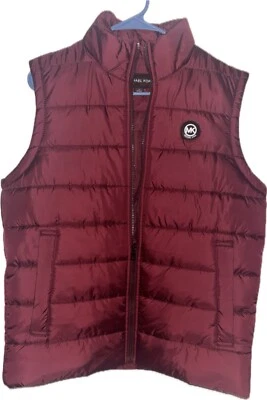 Michael Kors Men’s Puffer Vest Size Medium- Color- Merlot (B.V) - Image 1 of 4