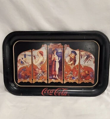 Coca Cola Tin Tray 9 x 14 Four Seasons 1923 Soda Advertisement Repro 1990 - Image 1 of 3