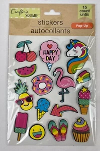 Crafters Square 3D Scrapbooking Summer Stickers Ice Cream Flip Flops Cherry - Picture 1 of 1