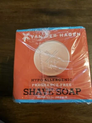 Van Der Hagen Unscented Luxury Shave Soap 3.5oz Hypo-Allergenic Shea Mango Cocoa - Image 1 of 2