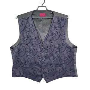 Herren Samuel Windsor schwarz marine Paisley Jacquard Weste Weste Knopfleiste 42R - Bild 1 von 8