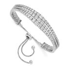 925 Sterling Silver Graduated Cubic Zirconia CZ 3 Strand Adjustable Wrap ...