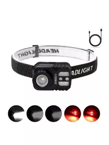 LED Headlamp Rechargeable Headlight Head Torch Lamp Induction Flashlight - Picture 1 of 10