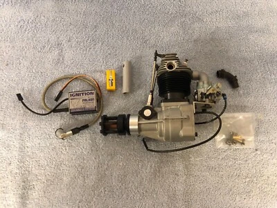 RC Showcase VT 50 4C RC Model Airplane Engine with Muffler and Prop Drill Guide - Image 1 of 4