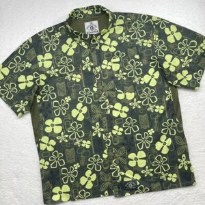 Zero Foxtrot Hawaiian Shirt Men 2XL Vented Green Grenades Tiki Mask Surf Camp - Picture 1 of 15