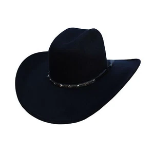Black "Montana" Chihuahua Felt Style Hat with Leather Trim Hat Band - Medium - Picture 1 of 2
