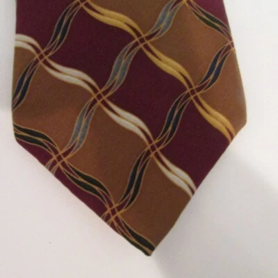 Галстук Bill Bass Black Label коричневый с волнистым узором 100% шелк - Изображение 1 из 3