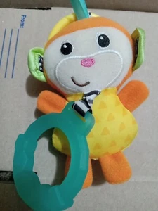 Infantino Tag Along Travel Pals Baby Jungle Toys Monkey With Chew Ring - Picture 1 of 2