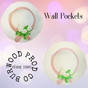 Vintage 1985 Burwood Prod Co Plastic Wall Pocket Set Spring Easter Hat 2705-1 - Picture 1 of 9