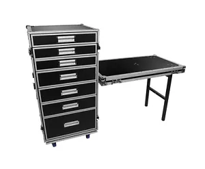 Utility Tech Tool 7 Drawers ATA Road Case With Lid Table - Picture 1 of 10