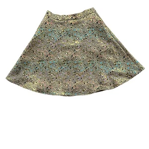 ModCloth "Moment Under the Mistletoe" A-line Gold Pattern Gold Skirt Sz 10 - Picture 1 of 3