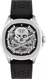 Philipp Plein PWRAA0123 $KELETON $PECTRE Automatik silber schwarz Herren Uhr NEU - Picture 1 of 10