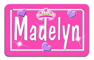 Tiara Corazones Placa de Licencia de Bicicleta Personalizar Regalos Niñas Flores Bicicletas - Imagen 1 de 1