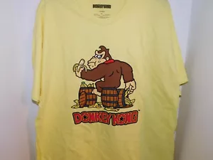Nintendo Donkey Kong T-Shirt Tee Men's XL Yellow Graphic Cotton Short Sleeve - Picture 1 of 3