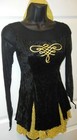  Irish Dance Costume Black Velvet dress w/Sequin underskirt trunks  medium child