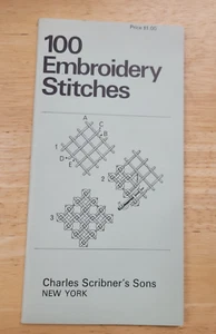 VINTAGE 1967 BOOKLET 100 EMBROIDERY STITCHES BY CHARLES SCRIBNER'S SONS - Picture 1 of 3