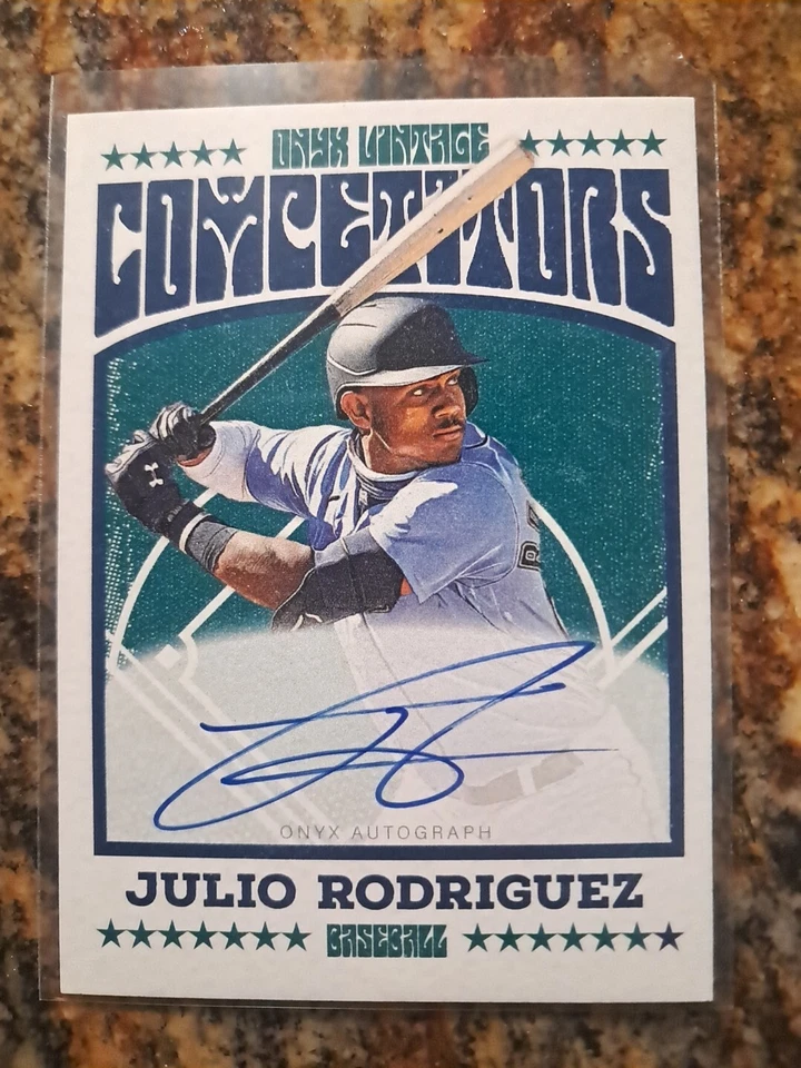 2022 Onyx Vintage Competitors - Autographs #CAJR Julio Rodriguez (AU, RC) - Image 1 of 2