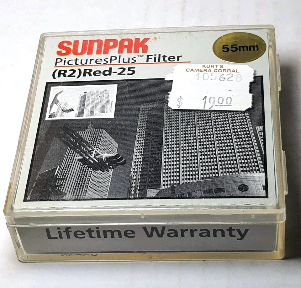 55mm SUNPAK Red #25 Glass Lens Filter 55 mm 25A 25 Black & White Film 55 Japan - Image 1 of 2