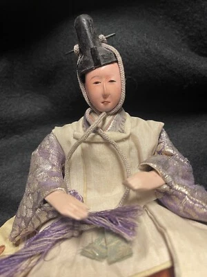 Rare - Antique Gofun Meiji Period Hina Japanese Emperor Doll. - Image 1 of 4