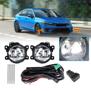 Fit For Honda Civic 2017-2021 Fog Light Assembly w/Switch+LED Bulbs Right+Left - Picture 1 of 9