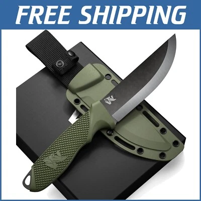 Cuchillo de campamento de hoja fija de 4,6 pulgadas con funda táctica - Elegante EDC para exteriores Foto 1 de 4