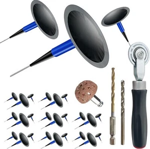 Reifenreparatur Flicken Werkzeug Set inkl. 24tlg Reifenflicken Stopfen, Wolfram Polieren Wh - Bild 1 von 3