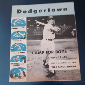1954 Dodgertown Boys Summer Camp Brochure (Furillo Cover) near mint (see scan) - Picture 1 of 3