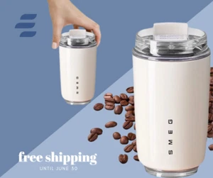Smeg Thermos Coffee Mug 240ml Stainless Steel Travel Mug Insulated Water Bottle - Picture 1 of 7