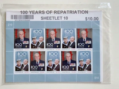 Sello Australia 2018 100 años de repatriación mini hoja hoja mnh hoja Foto 1 de 4
