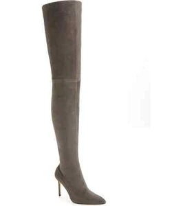 Botas de aguja Pour La Victoire Cassie antracita ajustadas a la piel gamuza sobre la rodilla - Imagen 1 de 6