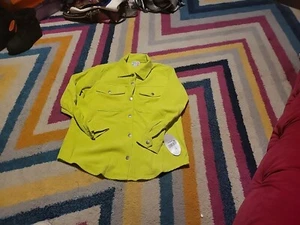 NWT Girls XL(16) Colorful Planet Corduroy Shacket Jacket Shirt Bright Green - Picture 1 of 9