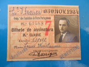 Social Pass of the Portuguese Railways Company - 1934