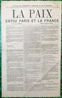 Commune de Paris (1871), Feuille volante, Appel à la Paix, Placard, Presse.